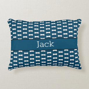 Custom Name Dog Bone Pattern Decorative Cushion