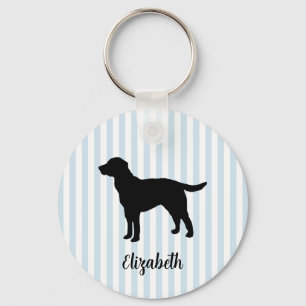 Custom Name Dog Labrador Stripe Key Ring
