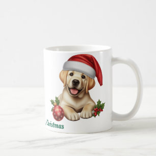 Custom name, dog wearing Santa's hat Coffee Mug