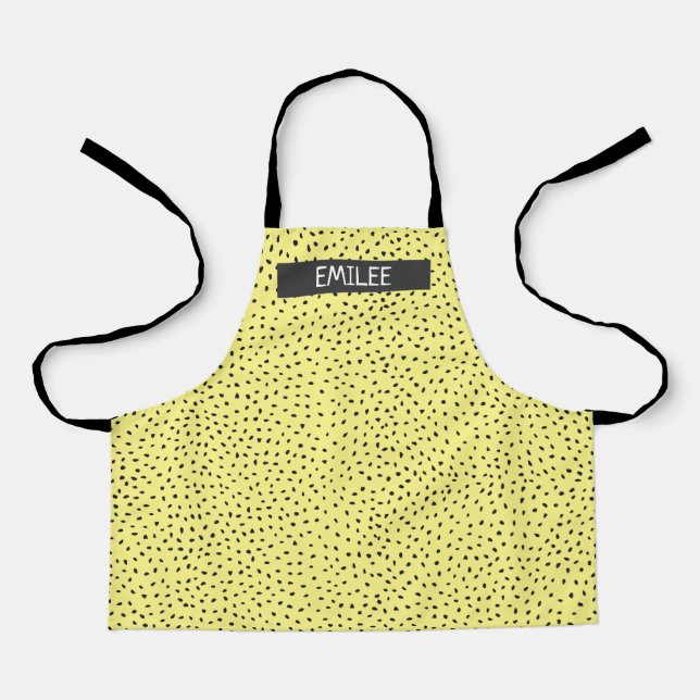 Custom Name Doodle Dots All-Over Print Apron (Front)