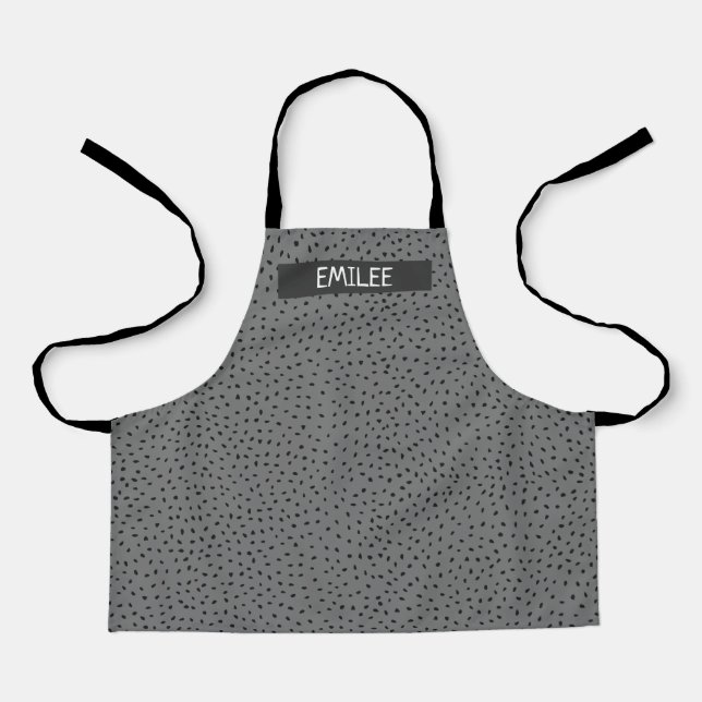 Custom Name Doodle Dots All-Over Print Apron (Front)