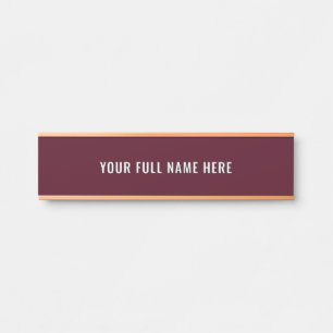 Custom Name Door Sign Template Your Font and Colou