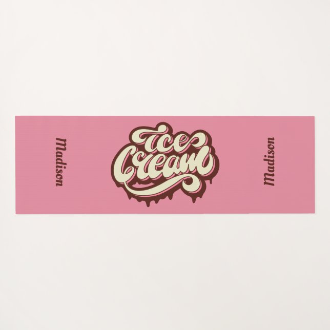 Custom name double-sided Ice Cream Yoga Mat (Back (Horizontal))