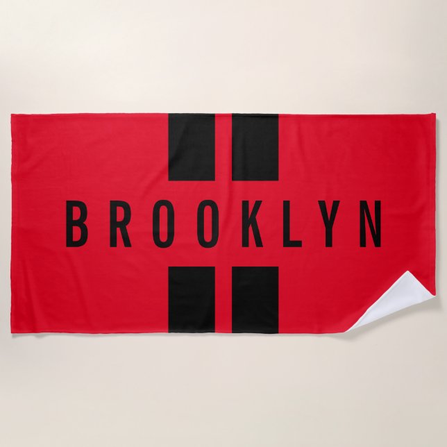 Custom Name Double Stripes Racing Fan Race Classic Beach Towel (Front)