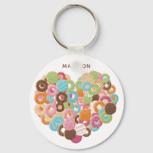 Custom name Doughnut Lover key chains