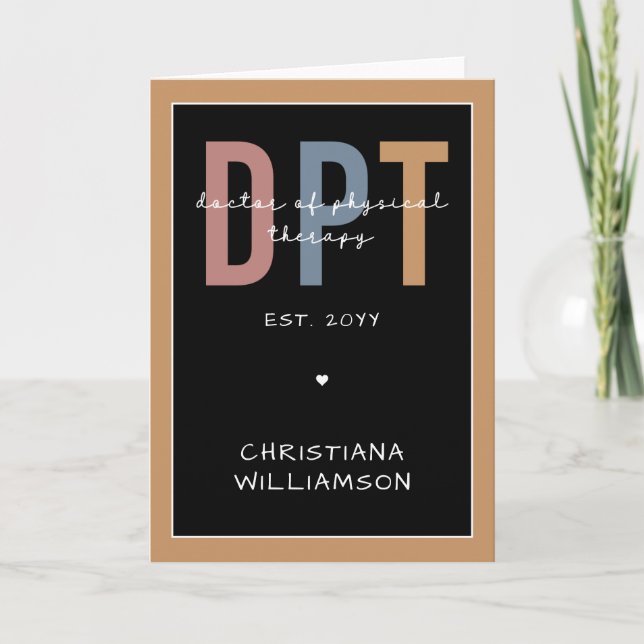 Custom Name DPT Doctor of Physical Therapy Card (Front)