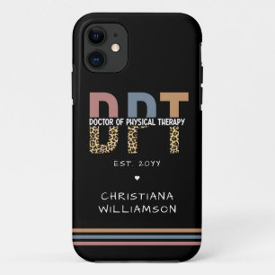 Custom Name DPT Doctor of Physical Therapy Cheetah Case-Mate iPhone Case