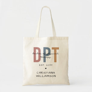 Custom Name DPT Doctor of Physical Therapy Tote Bag