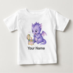 Custom Name Dragon Music Box Baby T-Shirt