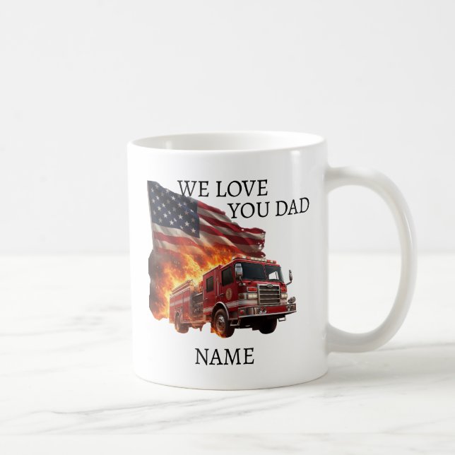 Custom Name Dramatic Hero Firefighter Mug (Right)