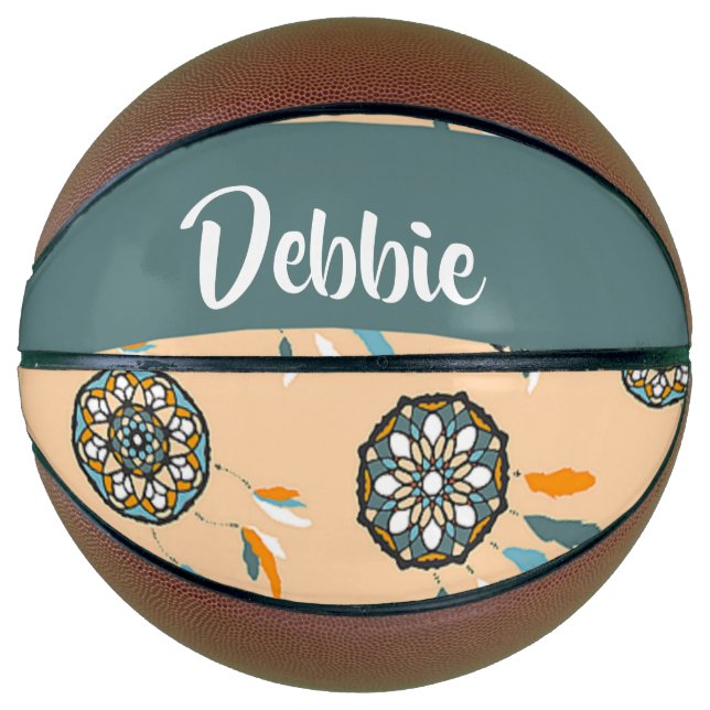 Custom name dream catcher pattern basketball (Front)