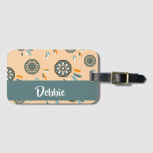 Custom name dream catcher pattern luggage tag