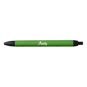 Custom name drums pattern on green black ink pen