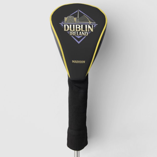 Custom Name Dublin Ireland Golf Head Cover (Front)
