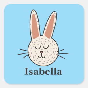 Custom Name Easter Bunny Square Sticker