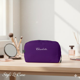 Custom Name Elegant Deep Purple Dopp Kit