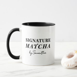 Custom Name Elegant Matcha Tea Quote Typography  Mug