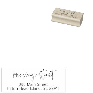 Custom Name Elegant Script Return Address Simple Rubber Stamp