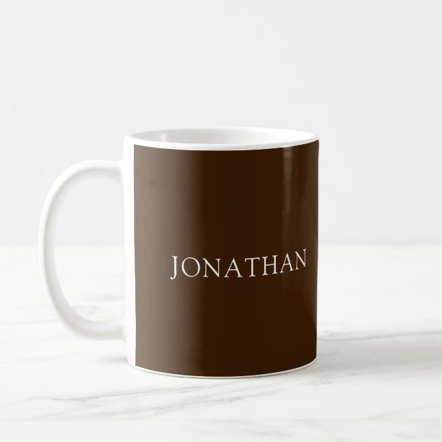 Custom Name Elegant Sleek Template Classic Coffee Mug (Left)