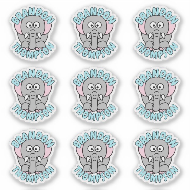 Custom Name Elephant Zoo Animal (Front)