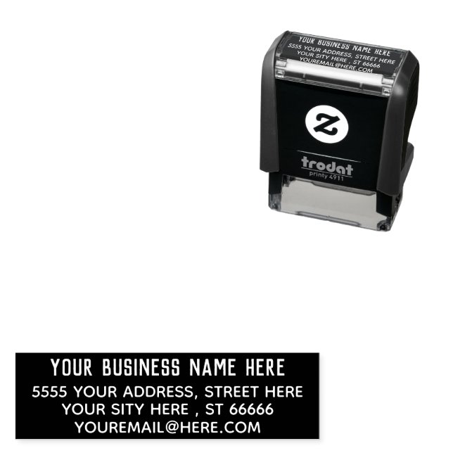 Custom Name Email Address Colour Self-inking Stamp (In Situ)