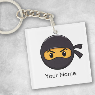 Custom Name Emoji Ninja Button Key Ring