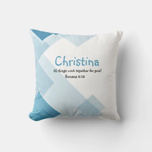 Custom Name Encouraging Inspirational Bible Quote  Cushion