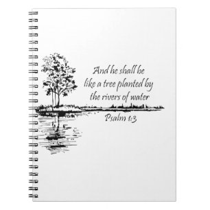Custom Name Encouraging Scripture Psalm 1:3  Notebook