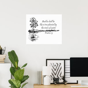 Custom Name Encouraging Scripture Psalm 1:3  Poster