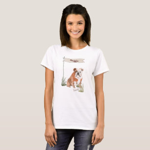 Custom Name English Bulldog Pet Dog T-Shirt