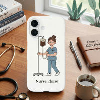 Custom Name Exhausted Nurse Coffee IV Phone Case