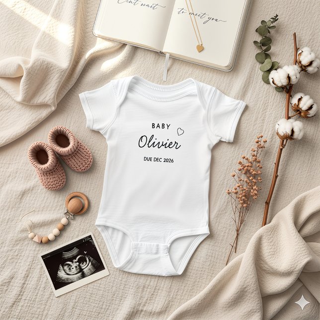 Custom Name & Expected Month Baby Bodysuit (Creator Uploaded)