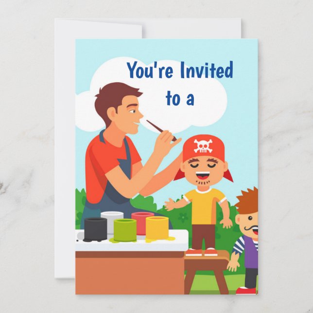 Custom Name Face Painting/ Birthday Party Invitation (Front)