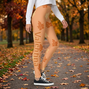 Custom Name Fall Pattern Leggings