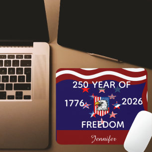 Custom Name , Family & Freedom America 250 Year  Mouse Pad