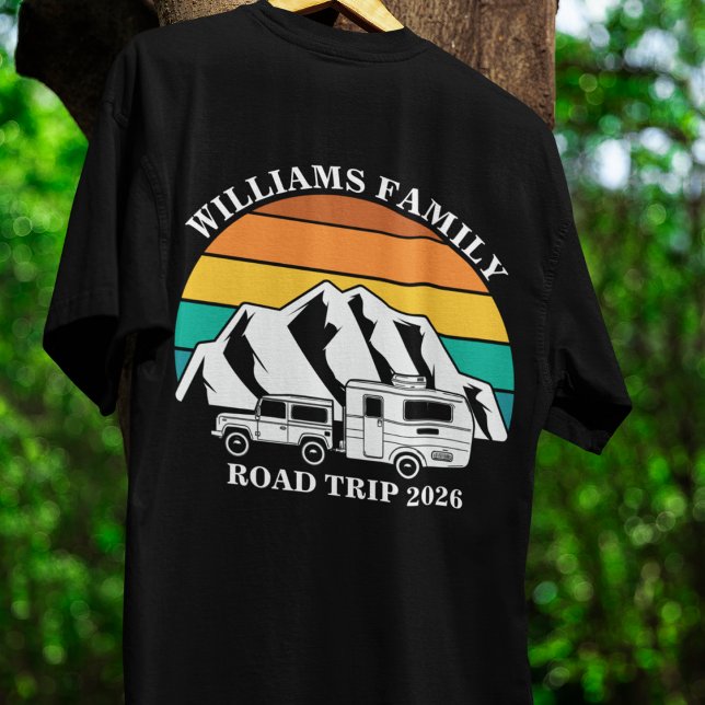 custom name family vacation mountain Road Trip T-Shirt (Creator Uploaded)
