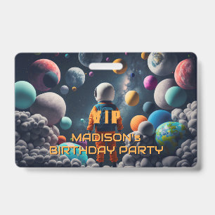 Custom Name Fantasy Space Kid ID Badge