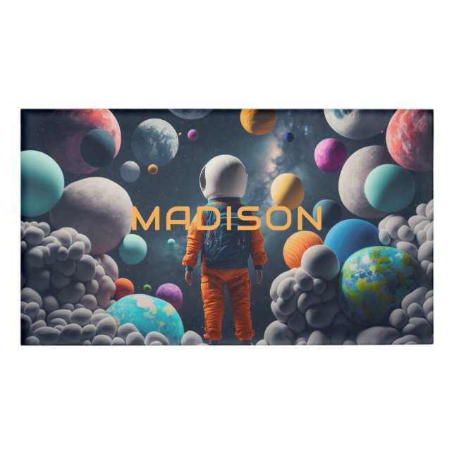 Custom Name Fantasy Space Kid Name Tag (Front)