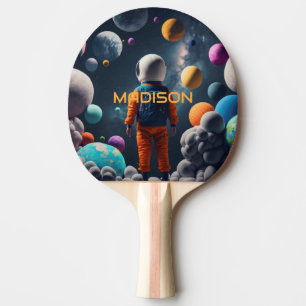 Custom Name Fantasy Space Kid Ping Pong Paddle
