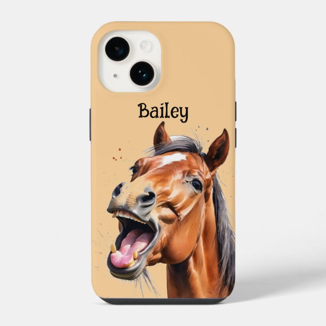 Custom Name Farm Animal Horses Horse iPhone Case (Back)