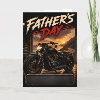 Custom Name Father's Day Motorcycle Greeting Card