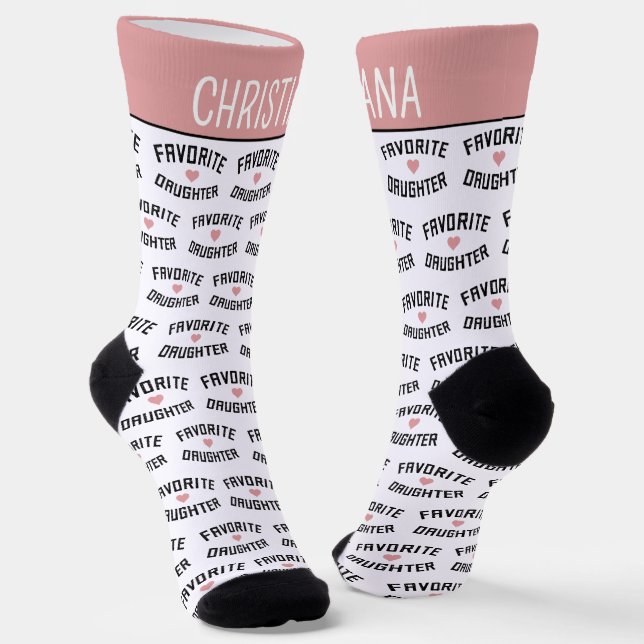 Custom Name Favourite Daughter Family Reunion Funn Socks (Angled)
