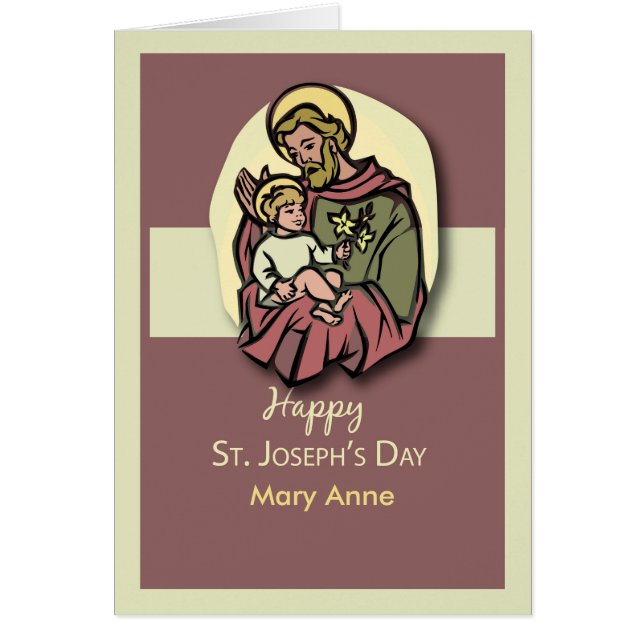 Custom Name Feast of St. Joseph Brown (Front)