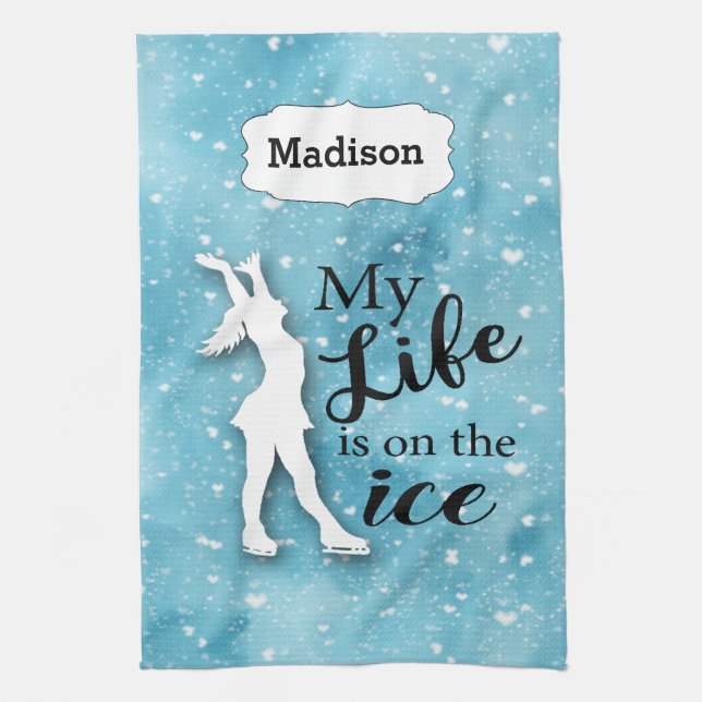 Custom Name Figure Skating Wipe Towel (Vertical)