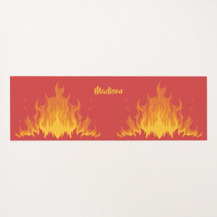 Custom name "FIRE" double-sided yoga mat