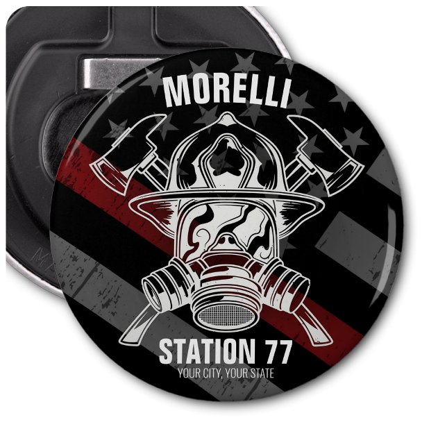 Custom NAME Firefighter Fire Department Station Bottle Opener (Creator Uploaded)