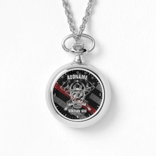 Custom NAME Firefighter Fire Department Station Watch