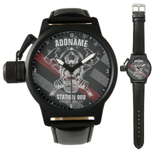 Custom NAME Firefighter Fire Department Station Watch