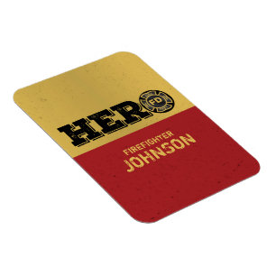 Custom Name, Firefighter Hero Magnet