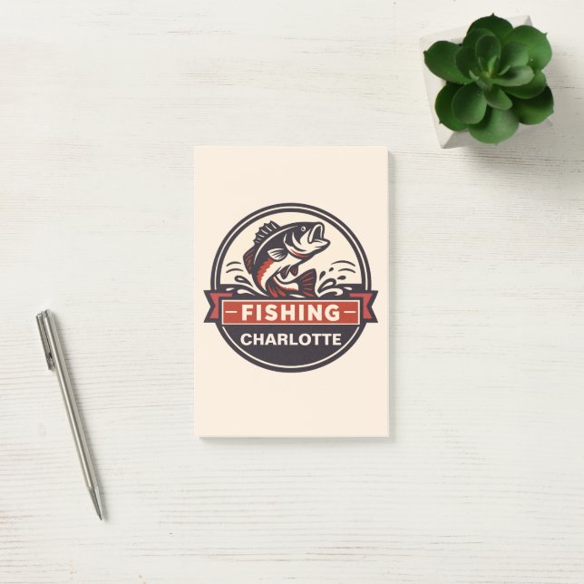 Custom Name Fishing Post-it Notes (Office)